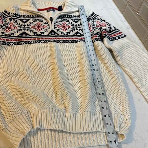 IZOD Men's 5GG Long Sleeve Sweater Honeycomb FAI, Vanilla ice, Small - Picture 8 of 9